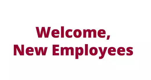 Welcome New Employees text