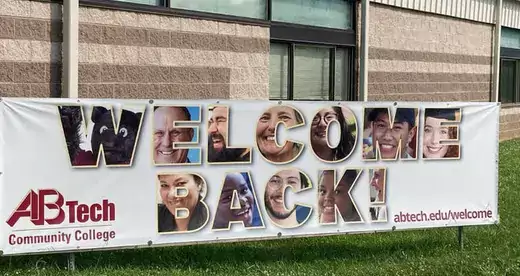 Banner with words Welcome Back on it