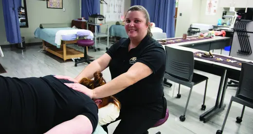 Student giving massage