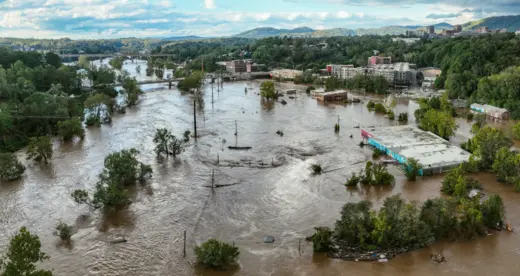 Asheville flooding during Helene