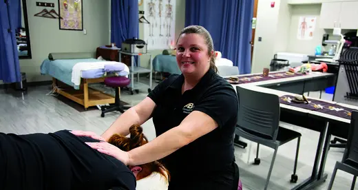 Student giving massage