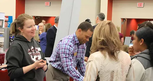Booths at the college fair