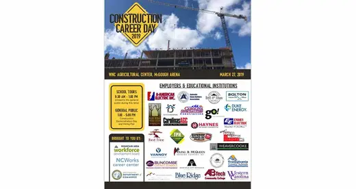 Construction Career Day poster with various institution logos