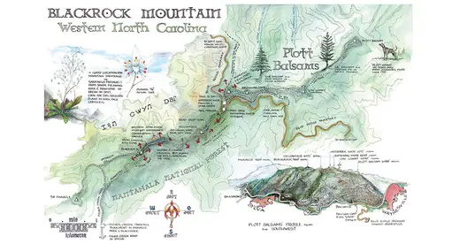 Hand drawn map of Haywood County