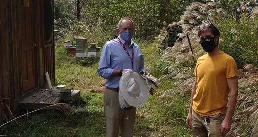 John Gossett and Erik Moellering at the apiary