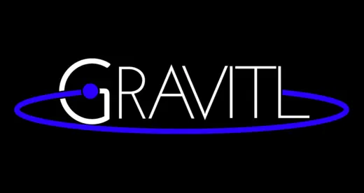 Word gravitl on black background