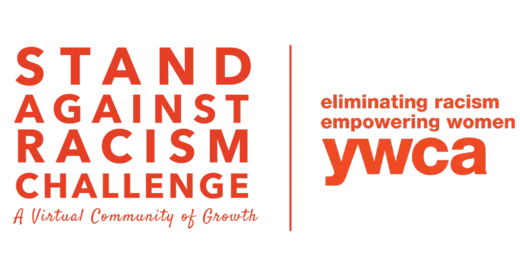 Stand Against Racism in orange letters