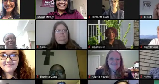 Screen shot of Zoom meetings