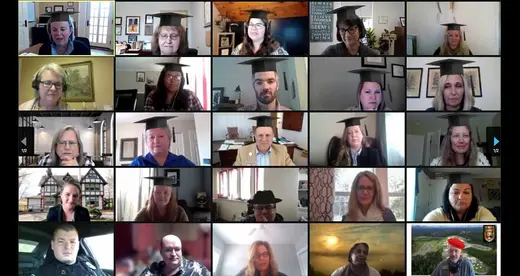Zoom screenshot of 25 people