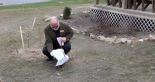 Vernon Daughterty taking the cover off of a plaque.