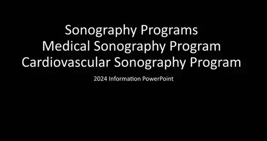 Sonography Programs Information Session