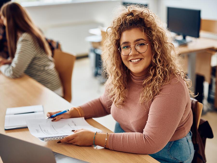 Student taking a test