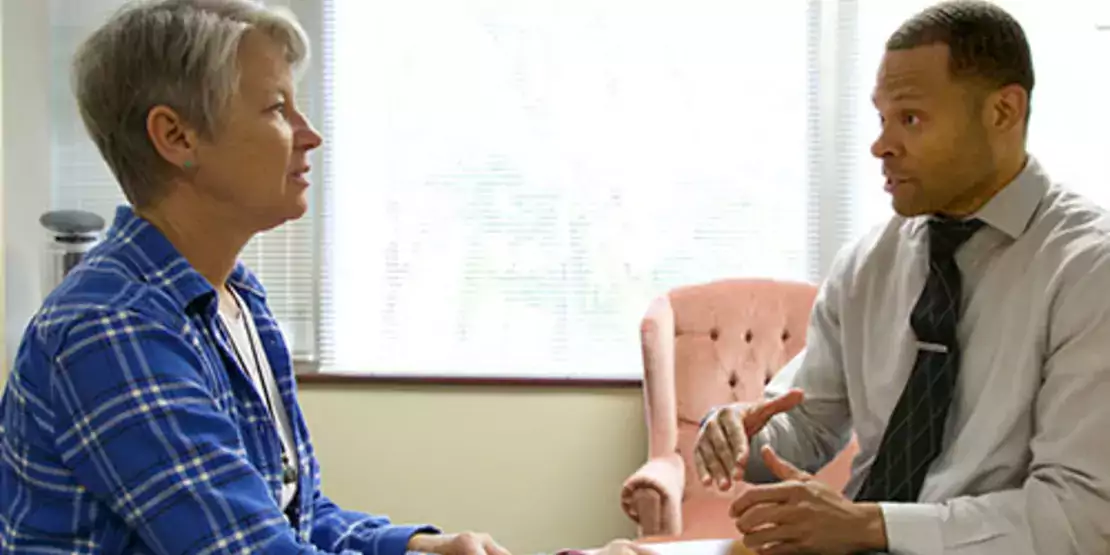 Small Business Center client receiving counseling.