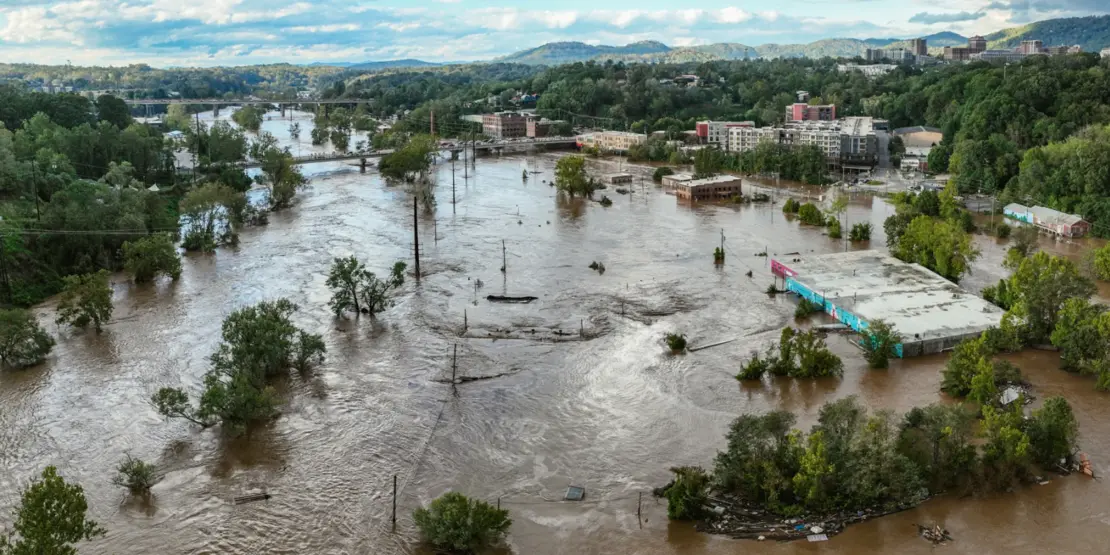 Asheville flooding during Helene