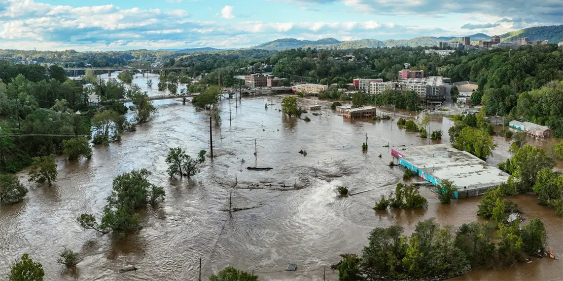 Asheville flooding during Helene