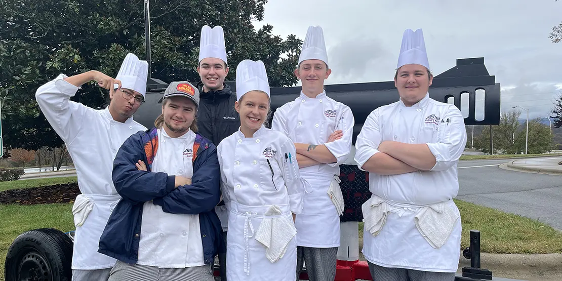 A-B Tech Culinary students with grill