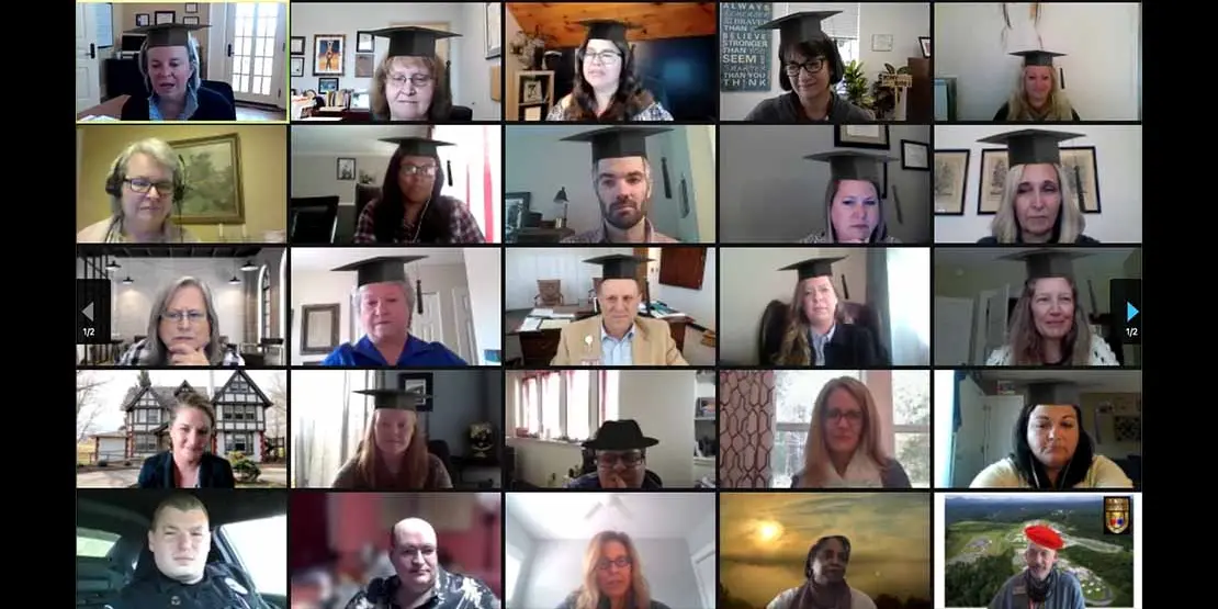 Zoom screenshot of 25 people