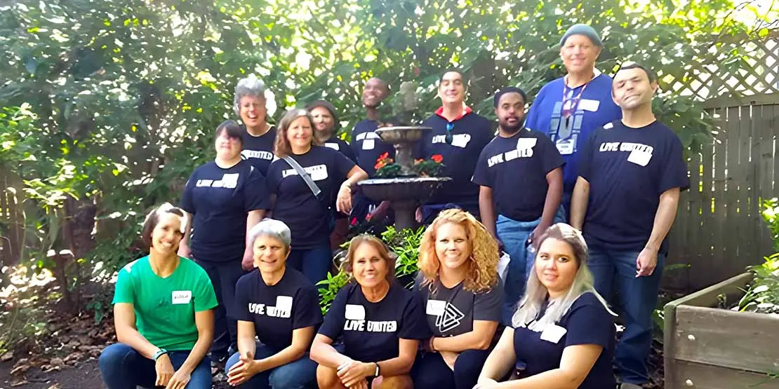 Group photo of people outside at United Ways Days of Impact event