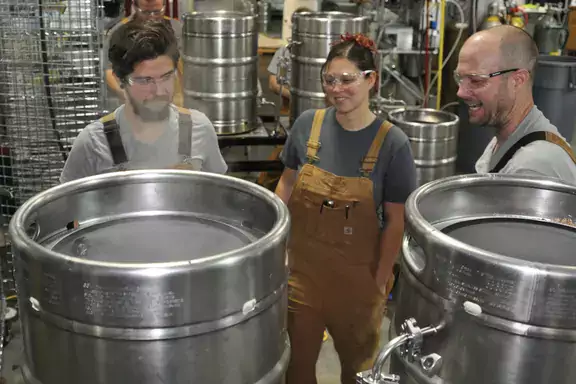 Three brewing students
