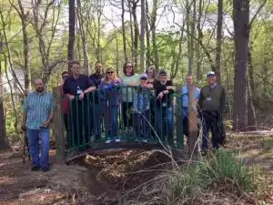 A-B Trek Hiking Trail Bridge Group Shot