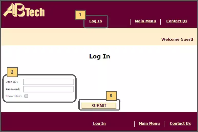 WebAdvisor Login Screenshot
