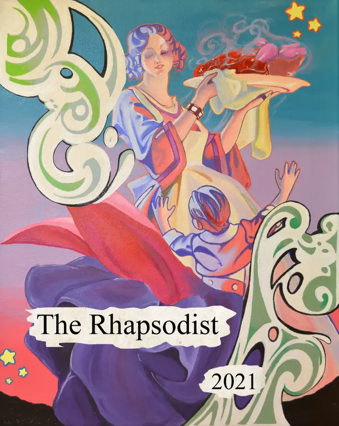 Rhapsodist cover art woman with heart on plate