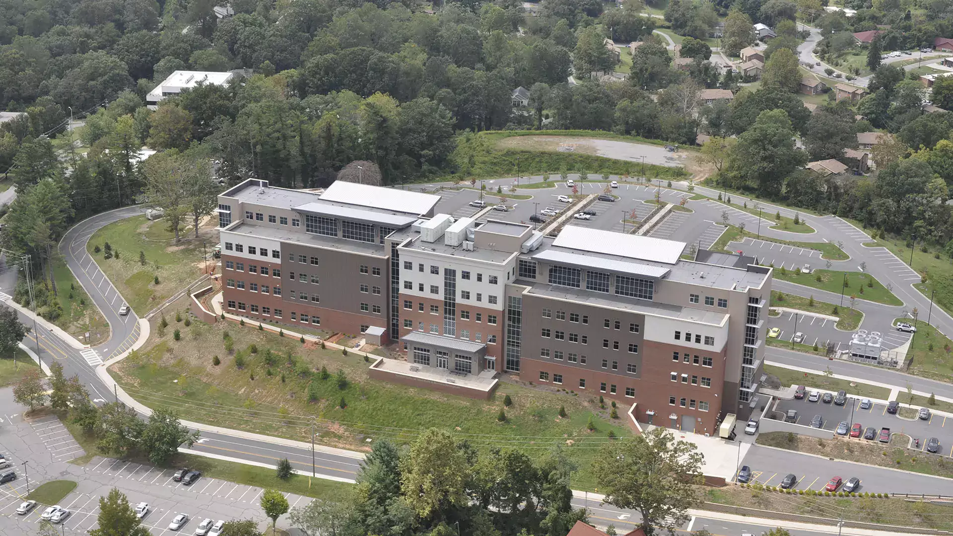 Aerial view of A-B Tech Building