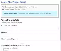 How to Make a Writing Center Appointment Screenshot 6