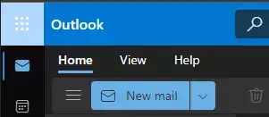 Image highlighting where to click to access the menu in Outlook