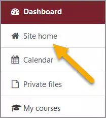 Orientation tutorial image indicating where to find "Site home" on the Trailhead site