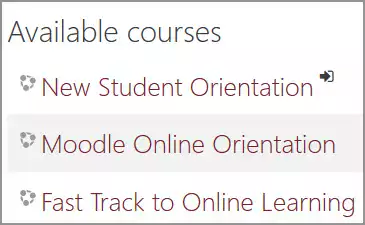 Orientation tutorial image indicating where to find available courses on the Trailhead site