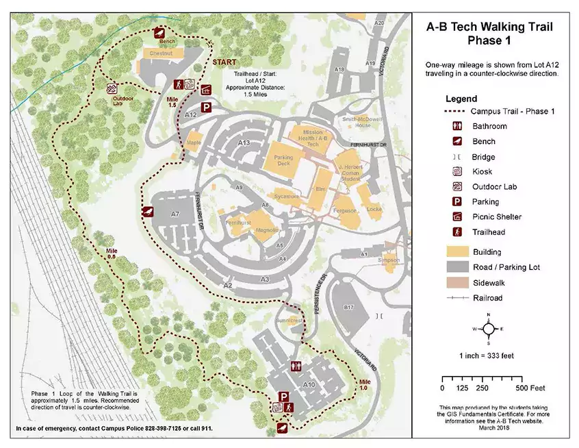 A-B Tech Walking Trail Map (2023)