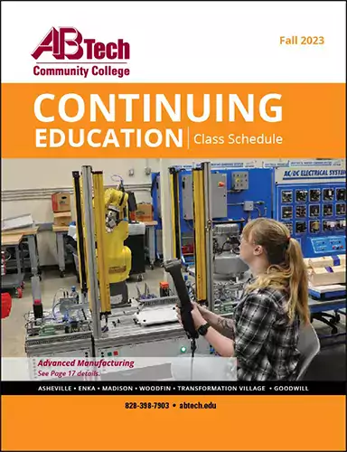 2023 Fall A-B Tech Continuing Education Class Schedule Cover