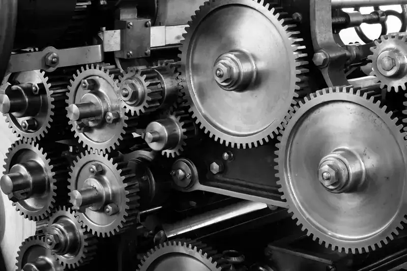 Close up of gears on a machine