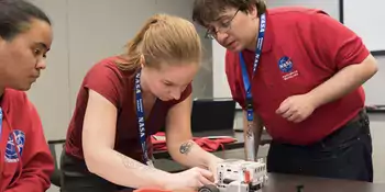 Christian Donaldson building a Mars Rover