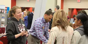 Booths at the college fair