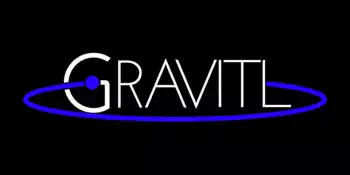 Word gravitl on black background