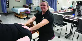 Student giving massage