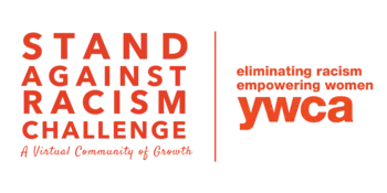 Stand Against Racism in orange letters