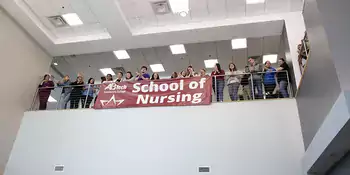 A-B Tech Nursing students on balcony