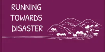 Running Towards. Disaster logo