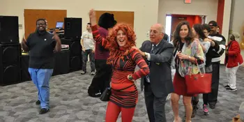 Line of people dancing