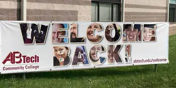 Banner with words Welcome Back on it