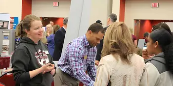 Booths at the college fair