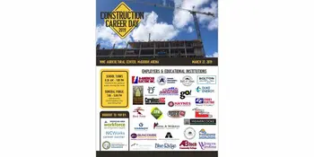 Construction Career Day poster with various institution logos