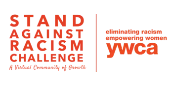 Stand Against Racism in orange letters